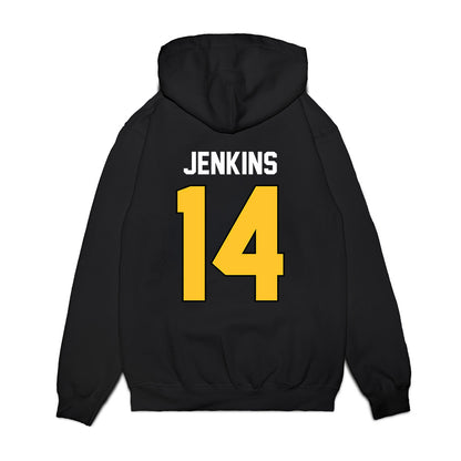 Ferris State - NCAA Football : Dmari Jenkins - Vintage Helmet Premium Hooded Sweatshirt-1