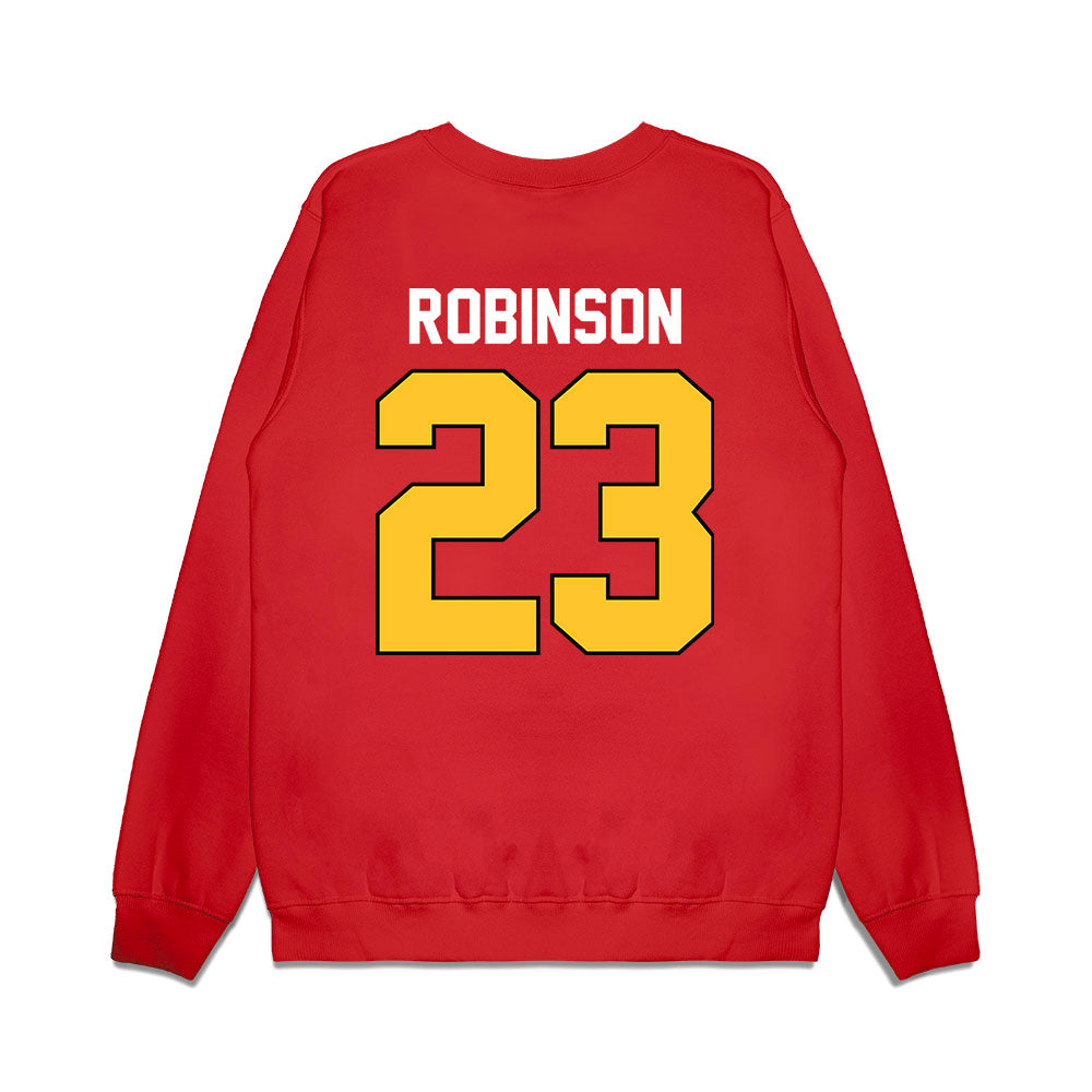 Ferris State - NCAA Football : James Robinson - Vintage Helmet Premium Crewneck Sweatshirt-1