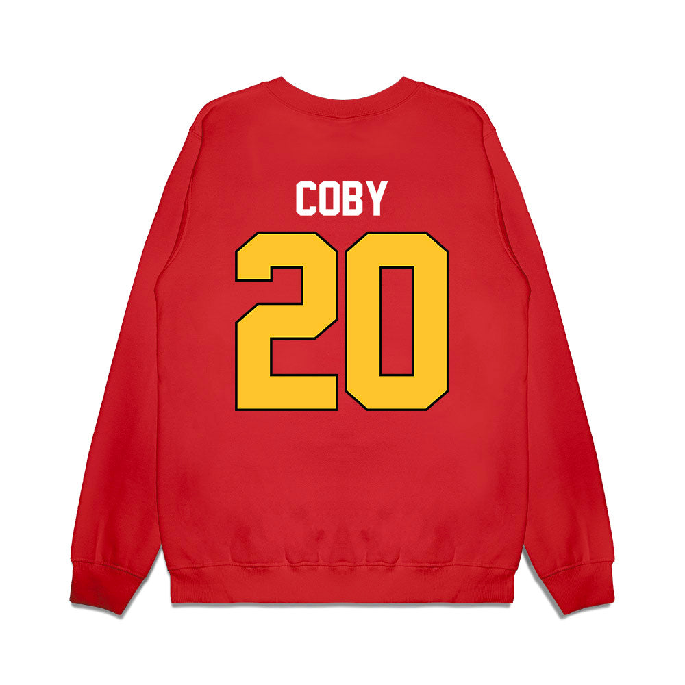 Ferris State - NCAA Football : James Coby - Vintage Helmet Premium Crewneck Sweatshirt-1