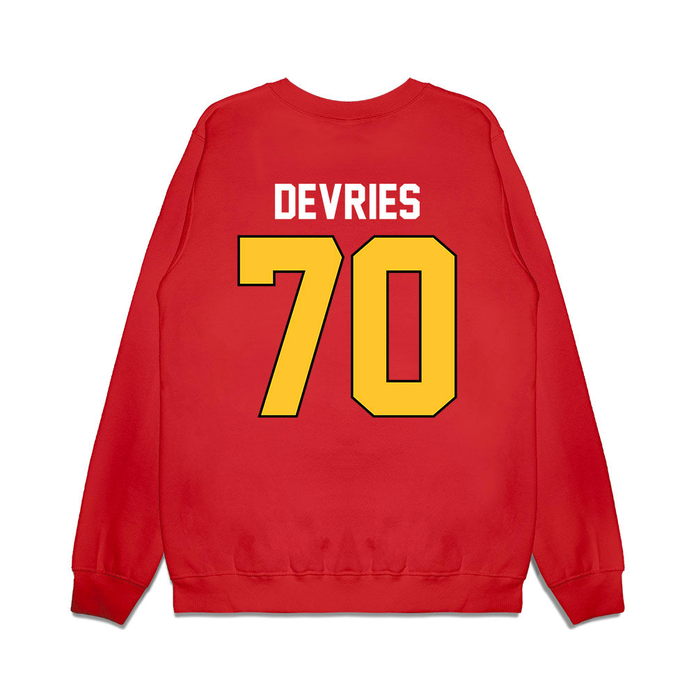 Ferris State - NCAA Football : Andrew Devries - Vintage Helmet Premium Crewneck Sweatshirt-1