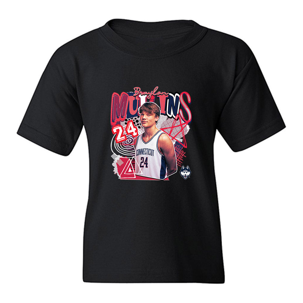 UConn - NCAA Men's Basketball : Braylon Mullins - Collage Youth T-Shirt-0