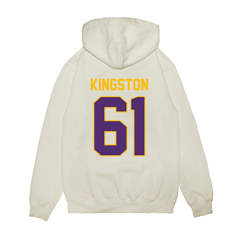 Minn. St. - NCAA Football : Joseph Kingston - Vintage Helmet Premium Hooded Sweatshirt-1