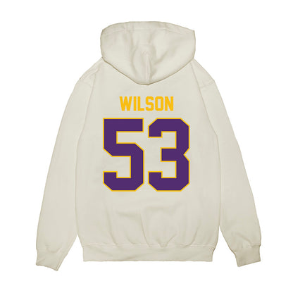 Minn. St. - NCAA Football : Bryan Wilson - Vintage Helmet Premium Hooded Sweatshirt-1