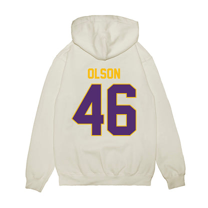 Minn. St. - NCAA Football : Tanner Olson - Vintage Helmet Premium Hooded Sweatshirt-1