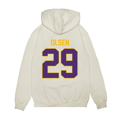 Minn. St. - NCAA Football : Gage Olsen - Vintage Helmet Premium Hooded Sweatshirt-1