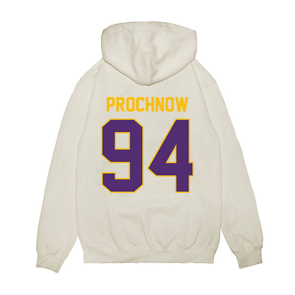 Minn. St. - NCAA Football : Miles Prochnow - Vintage Helmet Premium Hooded Sweatshirt-1