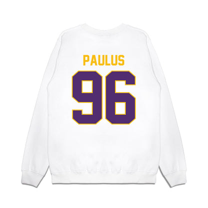 Minn. St. - NCAA Football : Caleb Paulus - Vintage Helmet Premium Crewneck Sweatshirt-1