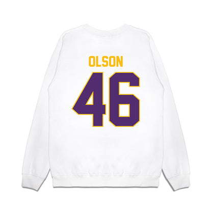 Minn. St. - NCAA Football : Tanner Olson - Vintage Helmet Premium Crewneck Sweatshirt-1