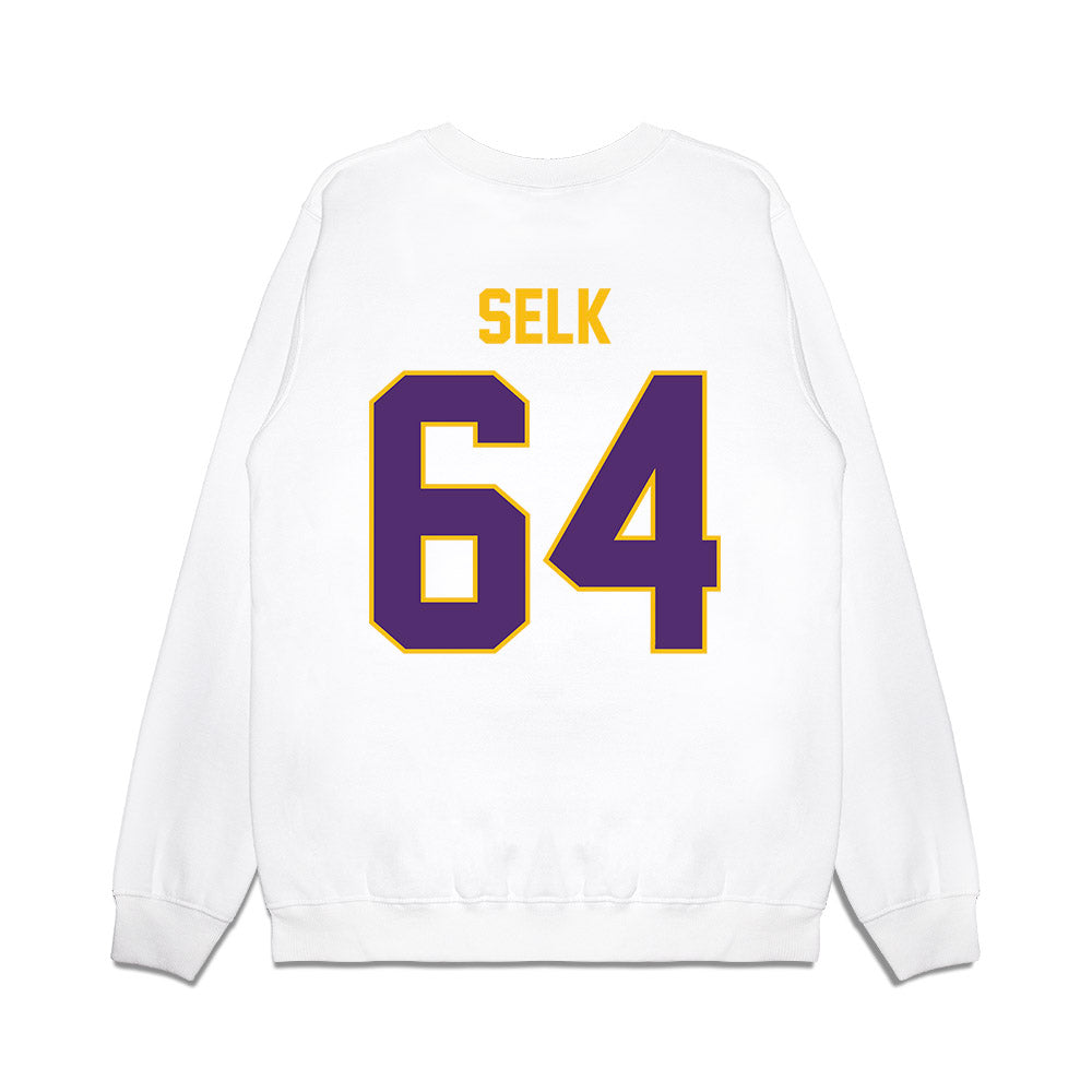 Minn. St. - NCAA Football : Collin Selk - Vintage Helmet Premium Crewneck Sweatshirt-1