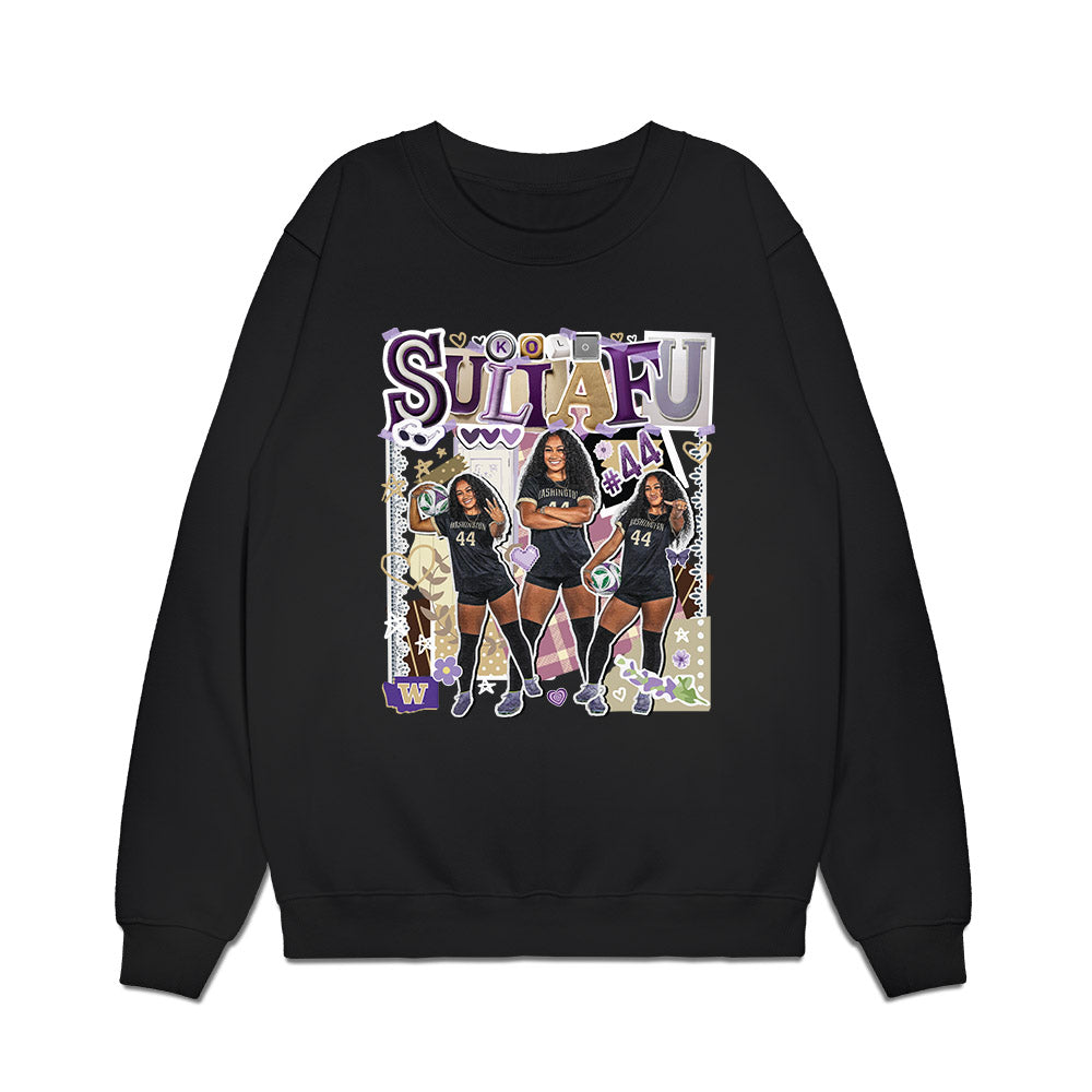 Washington - NCAA Women's Soccer : Kolo Suliafu - Collage Premium Crewneck Sweatshirt-0