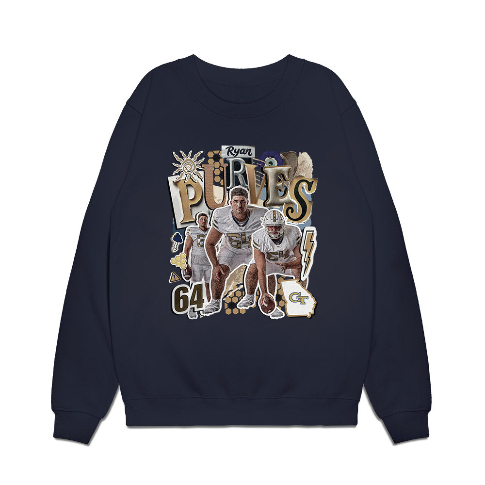 Georgia Tech - NCAA Football : Ryan Purves - Collage Premium Crewneck Sweatshirt-0
