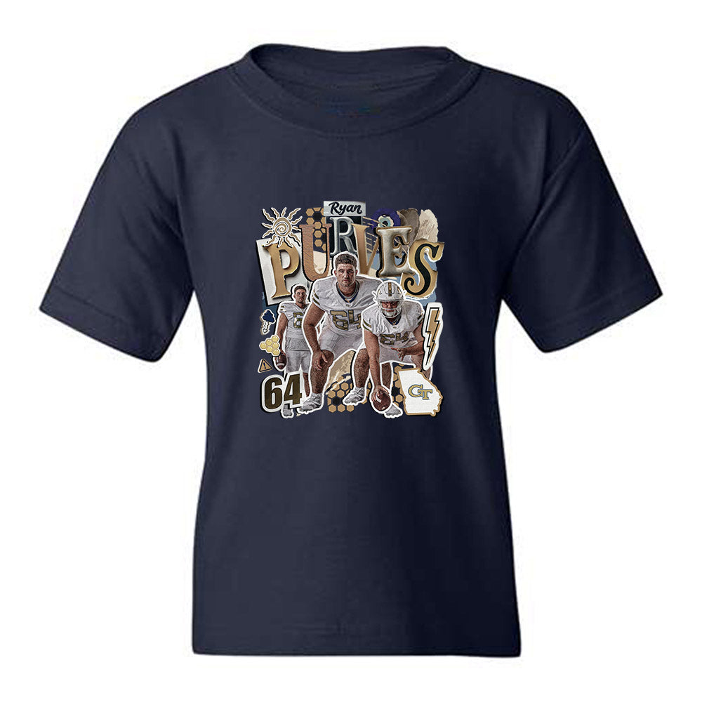 Georgia Tech - NCAA Football : Ryan Purves - Collage Youth T-Shirt-0