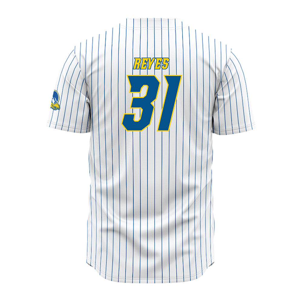 Delaware - NCAA Baseball : Matthew Reyes - White Pinstripe Jersey-1