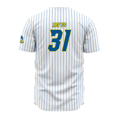 Delaware - NCAA Baseball : Matthew Reyes - White Pinstripe Jersey-1