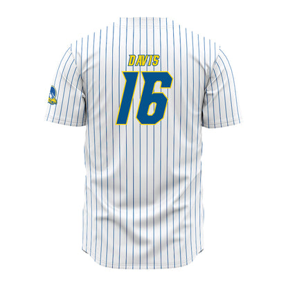 Delaware - NCAA Baseball : Vincent Davis - White Pinstripe Jersey-1