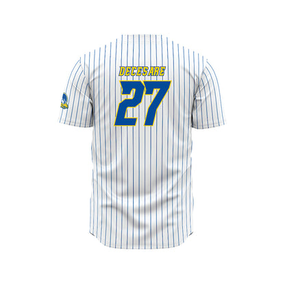 Delaware - NCAA Baseball : Anthony DeCesare - White Pinstripe Jersey-1