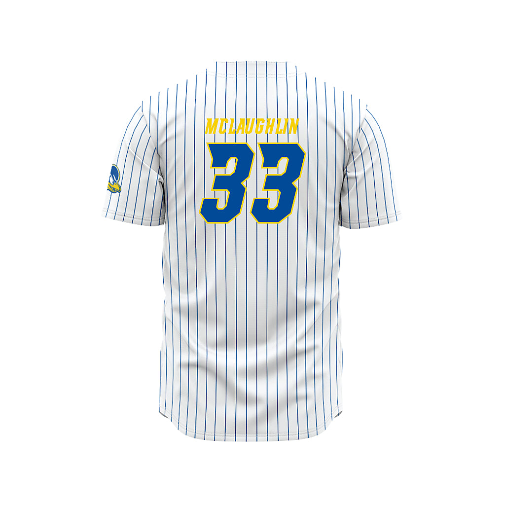 Delaware - NCAA Baseball : Ryan McLaughlin - White Pinstripe Jersey-1