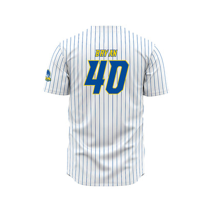 Delaware - NCAA Baseball : Dylan Bryan - White Pinstripe Jersey-1