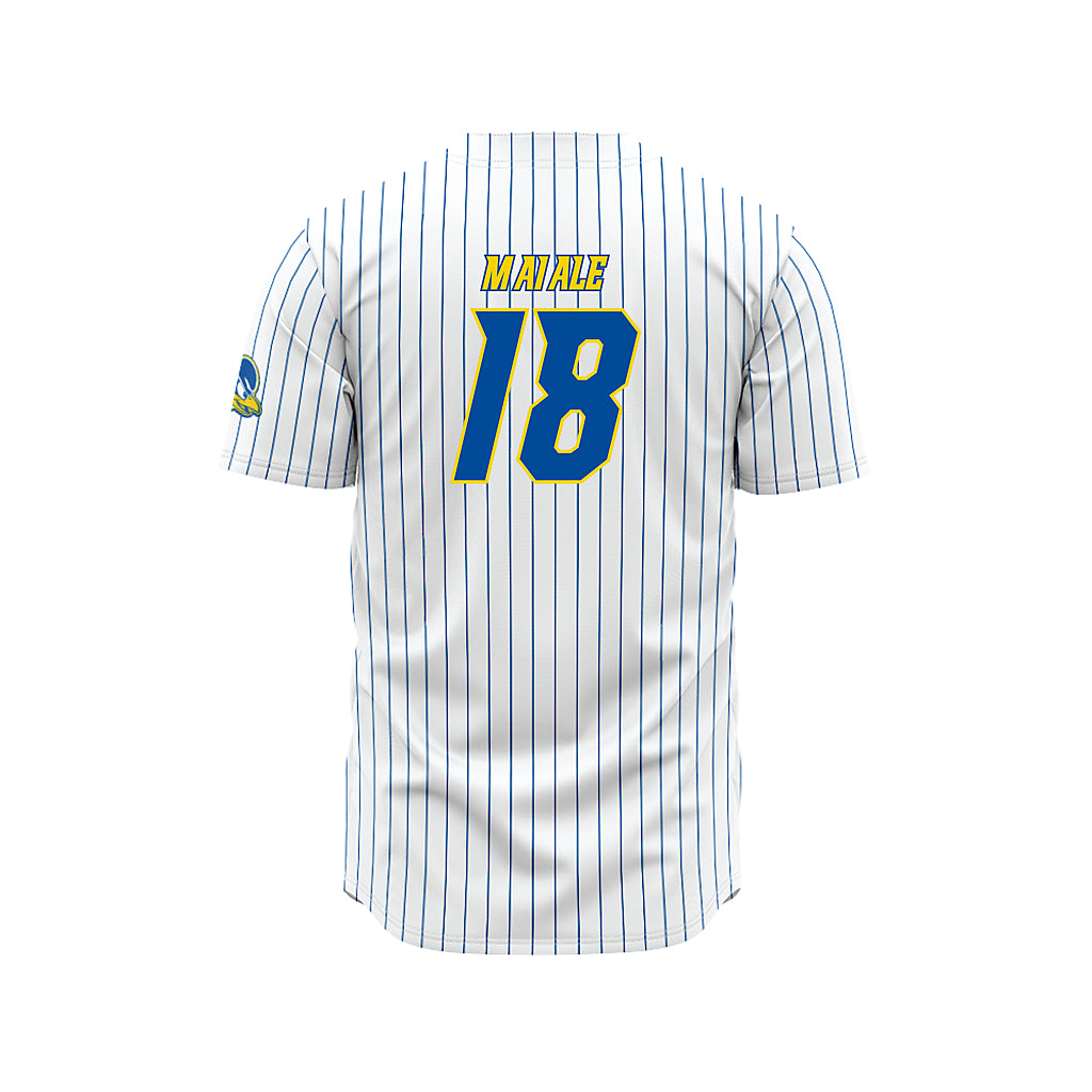 Delaware - NCAA Baseball : Jack Maiale - White Pinstripe Jersey-1