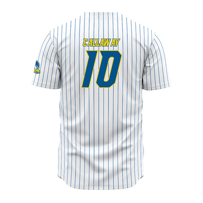 Delaware - NCAA Baseball : Andrew Callaway - White Pinstripe Jersey-1