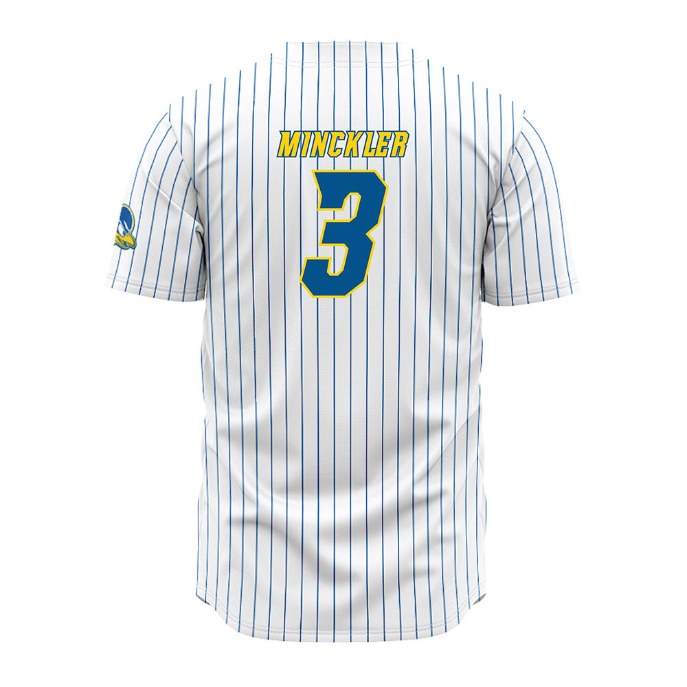 Delaware - NCAA Baseball : Matthew Minckler - White Pinstripe Jersey-1