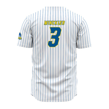 Delaware - NCAA Baseball : Matthew Minckler - White Pinstripe Jersey-1