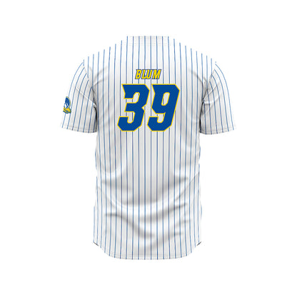 Delaware - NCAA Baseball : Brady Blum - White Pinstripe Jersey-1
