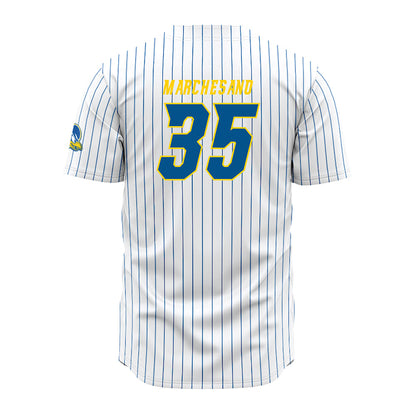 Delaware - NCAA Baseball : Jake Marchesano - White Pinstripe Jersey-1