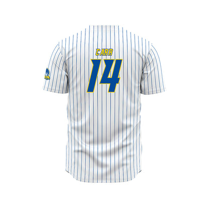 Delaware - NCAA Baseball : Harry Carr - White Pinstripe Jersey-1