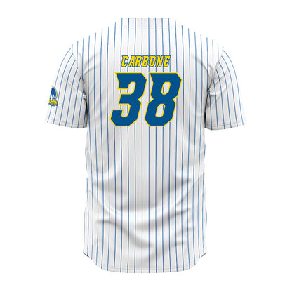 Delaware - NCAA Baseball : Cole Carbone - White Pinstripe Jersey-1