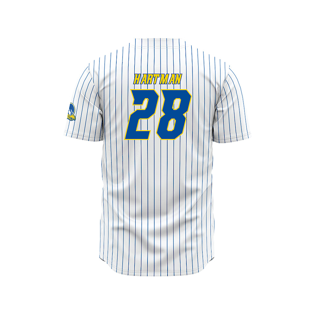 Delaware - NCAA Baseball : Tim Hartman - White Pinstripe Jersey-1