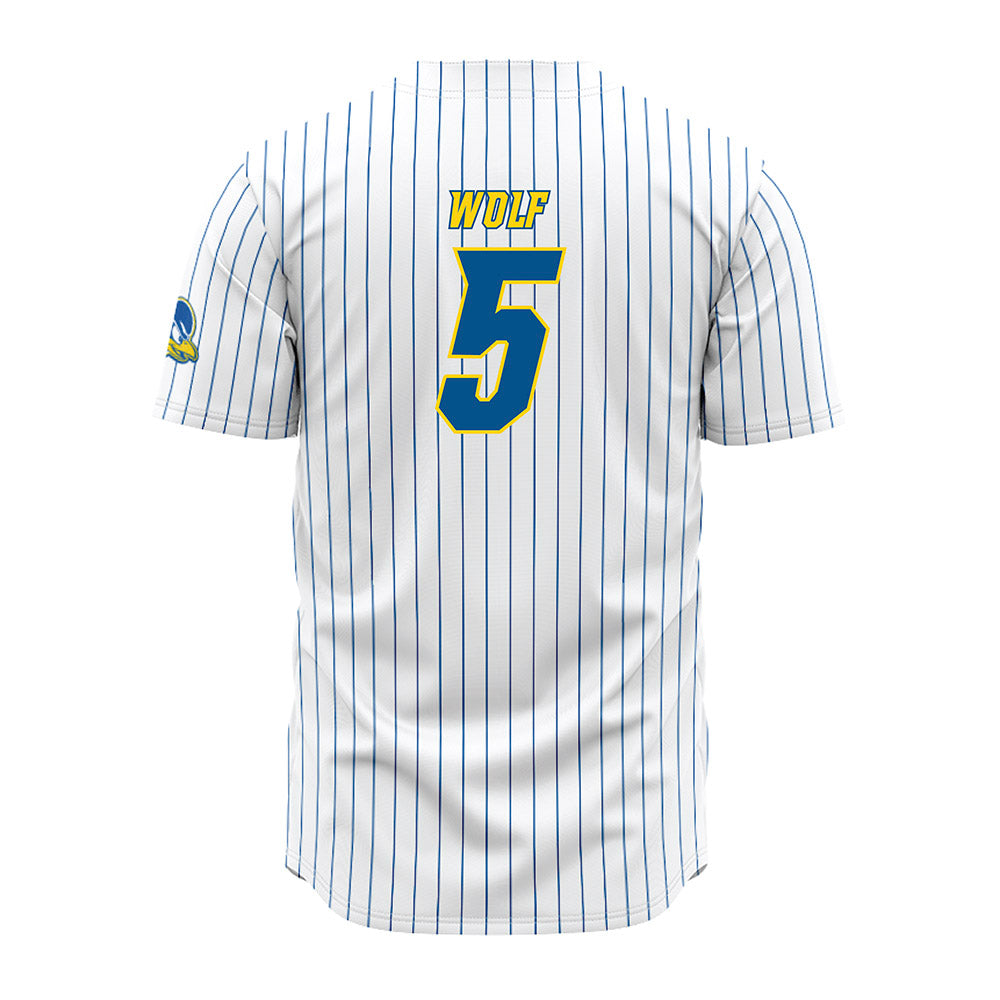 Delaware - NCAA Baseball : Jeremy Wolf - White Pinstripe Jersey-1