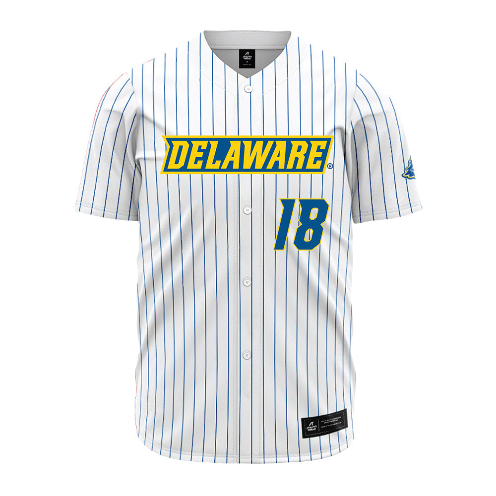 Delaware - NCAA Baseball : Jack Maiale - White Pinstripe Jersey-0