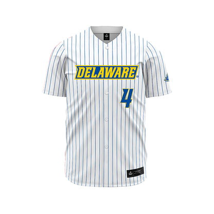 Delaware - NCAA Baseball : Rory Finn - White Pinstripe Jersey-0