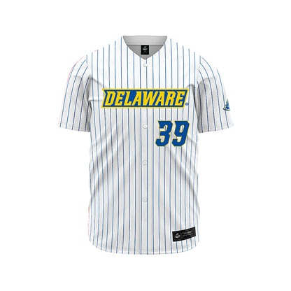 Delaware - NCAA Baseball : Brady Blum - White Pinstripe Jersey-0