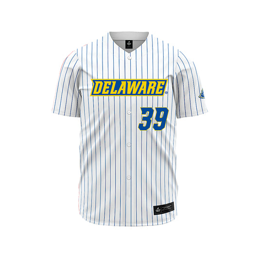 Delaware - NCAA Baseball : Brady Blum - White Pinstripe Jersey-0