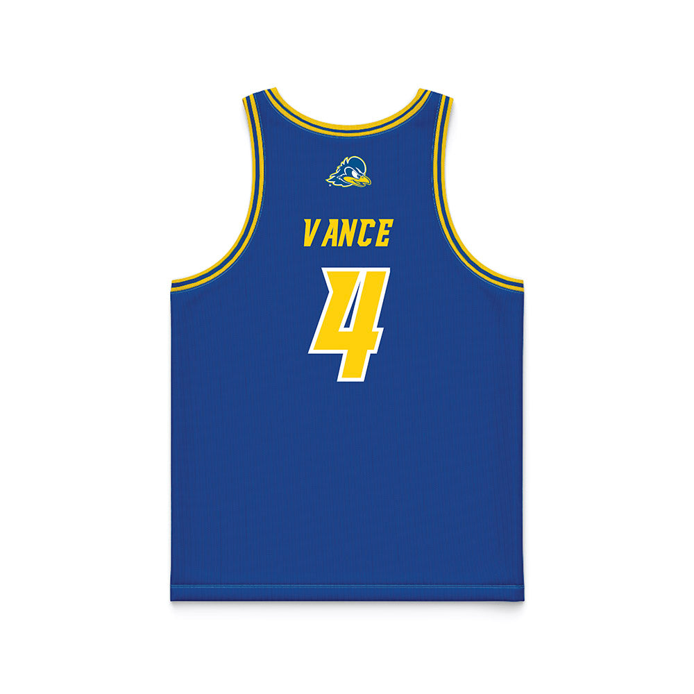 Delaware - NCAA Women's Basketball : Trinity Vance - Royal Basketball Jersey-1
