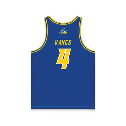Delaware - NCAA Women's Basketball : Trinity Vance - Royal Basketball Jersey-1