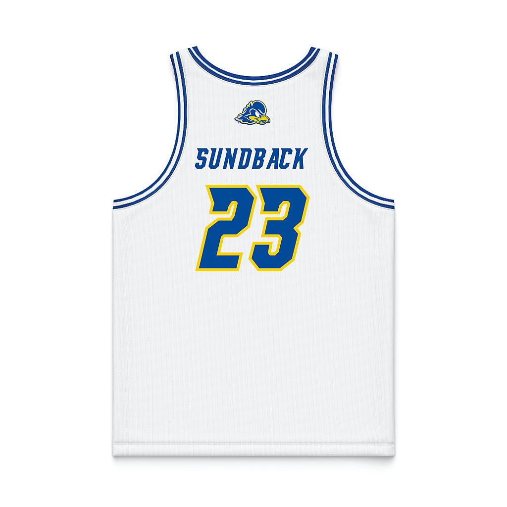 Delaware - NCAA Women's Basketball : Grace Sundback - White Basketball Jersey-1