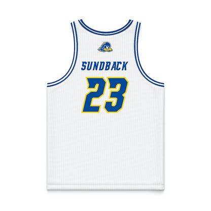 Delaware - NCAA Women's Basketball : Grace Sundback - White Basketball Jersey-1