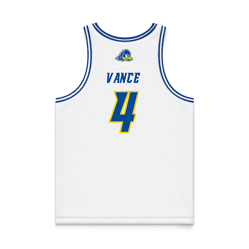 Delaware - NCAA Women's Basketball : Trinity Vance - White Basketball Jersey-1