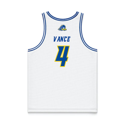 Delaware - NCAA Women's Basketball : Trinity Vance - White Basketball Jersey-1