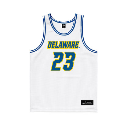 Delaware - NCAA Women's Basketball : Grace Sundback - White Basketball Jersey-0