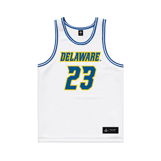 Delaware - NCAA Women's Basketball : Grace Sundback - White Basketball Jersey-0