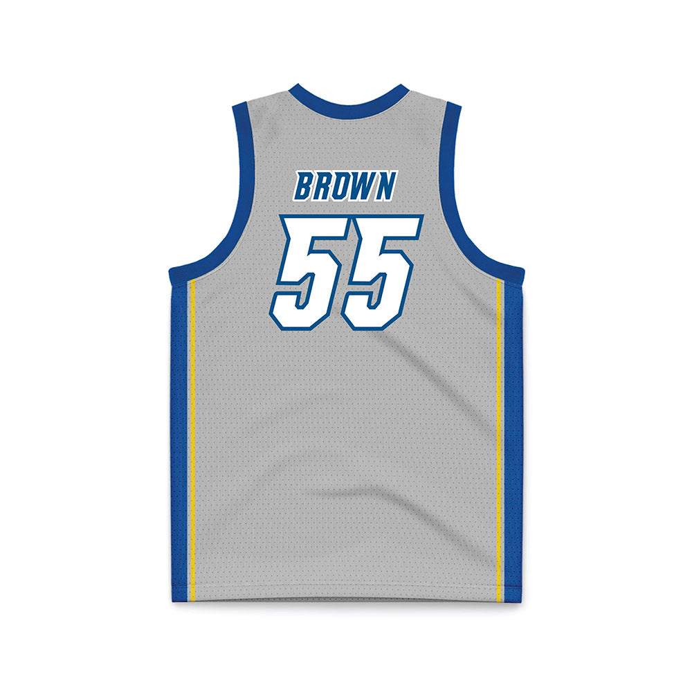 Delaware - NCAA Men's Basketball : Jameel Brown - Grey Basketball Jersey-1