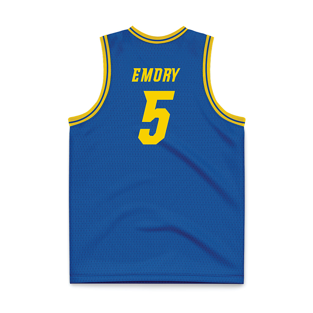 Delaware - NCAA Men's Basketball : Macon Emory - Royal Basketball Jersey-1