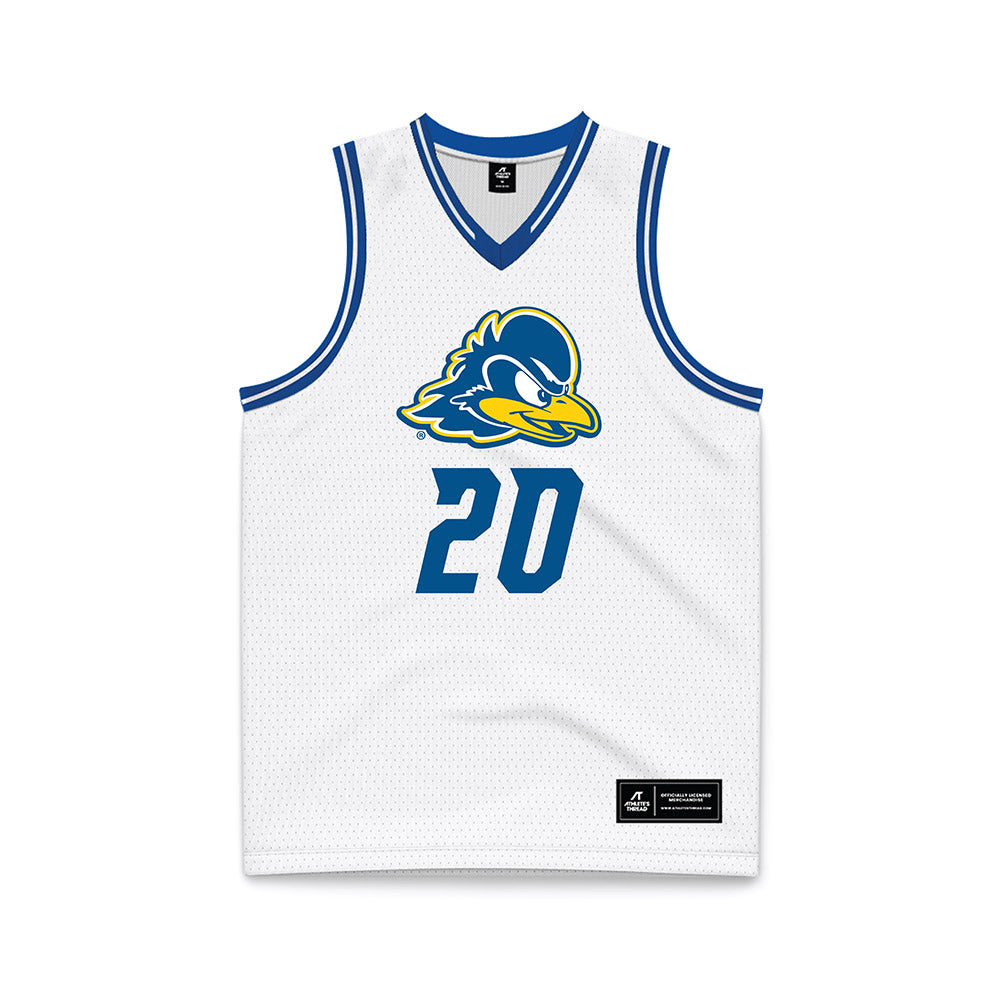 Delaware - NCAA Men's Basketball : Alex Kazanecki - White Basketball Jersey-0
