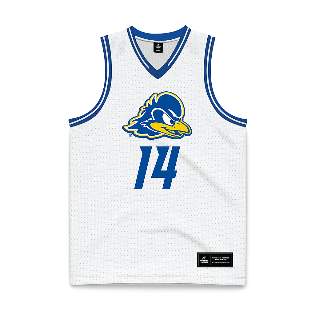 Delaware - NCAA Men's Basketball : Lance Piper - White Basketball Jersey-0