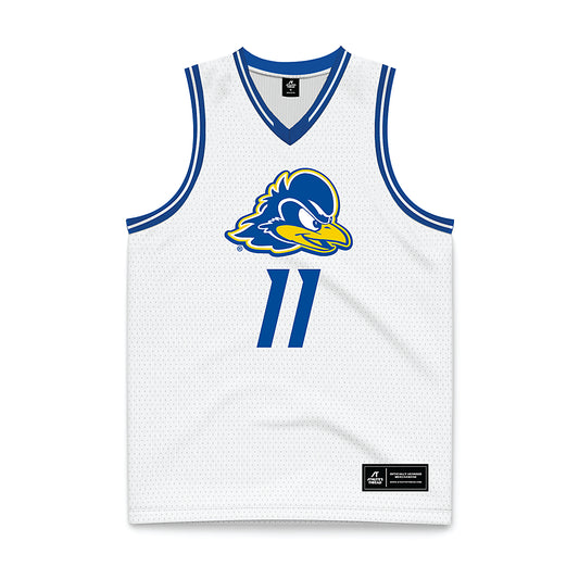 Delaware - NCAA Men's Basketball : Jayden Taylor - White Basketball Jersey-0