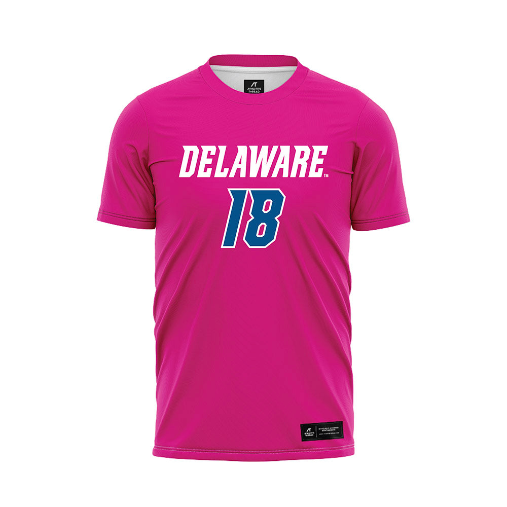 Delaware - NCAA Men's Soccer : TJ Hastings - Pink Soccer Jersey-0